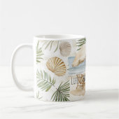 Beach Umbrella Tropical Shells Palm Leaves Koffiemok (Links)