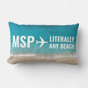 Beach Vacation Lover Custom Airport Code Kussen