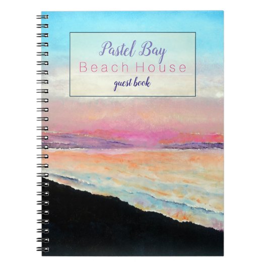 Beach Vacation Rental Pastel Sunset Guest Book Notitieboek (Voorkant)