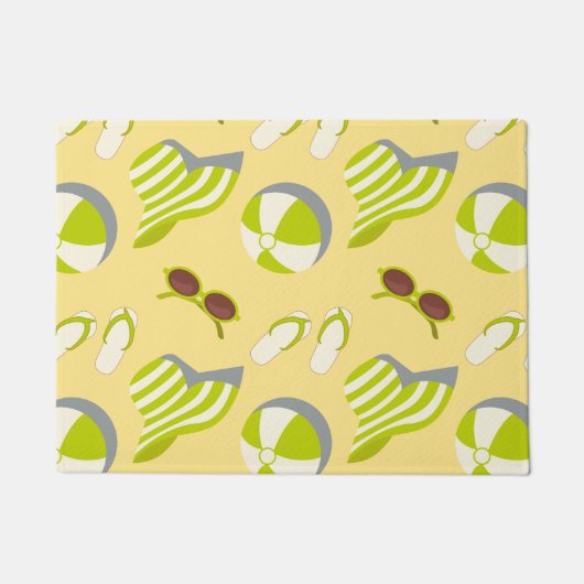 Beach vacay pattern with sunglasses and sun hat deurmat (Voorkant)