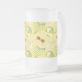 Beach vacay pattern with sunglasses and sun hat  matglas bierpul (Voorkant rechts)