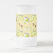 Beach vacay pattern with sunglasses and sun hat  matglas bierpul (Center)