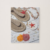 Beach Vacking with Sandals and Sea Shells Legpuzzel (Verticaal)
