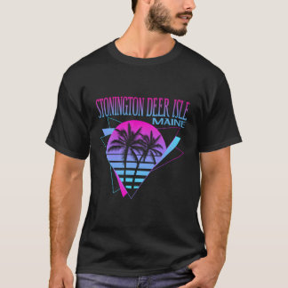 Beach Vaporwave Vakantie Stonington Deer Isle T-shirt