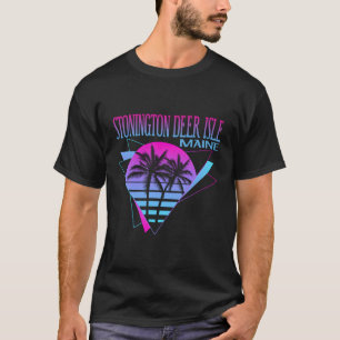 Beach Vaporwave Vakantie Stonington Deer Isle T-shirt