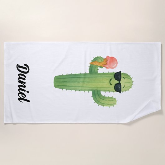 Beach Vibes Cactus Beach Towel Strandlaken (Voorkant)