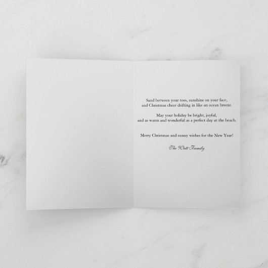 Beach Vibes Cute Message Inside Custom Christmas  Kaart (Binnen)
