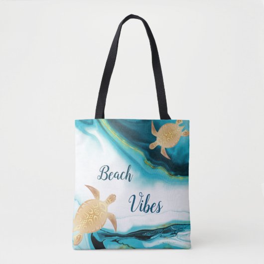 Beach Vibes Elegant Turtles Draagtas (Voorkant)