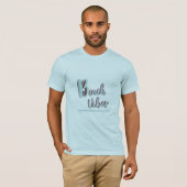 Beach Vibes Fun Summer Graphic Cool Blue T-shirt (Voorkant volledig)