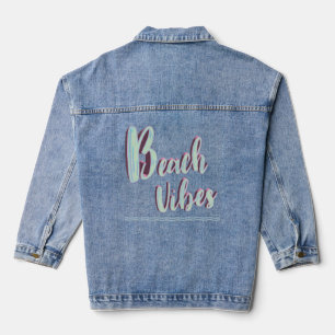 Beach Vibes Fun Zomer Graphic Cool Blauw Denim Jacket