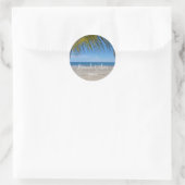 Beach Vibes gepersonaliseerd Ronde Sticker (Tas)