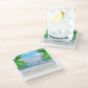 Beach Vibes Glass Onderzetter Set