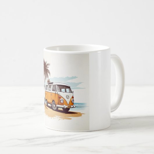  Beach Vibes Kombi Mug - Retro Surfing Serenity (Devant droit)