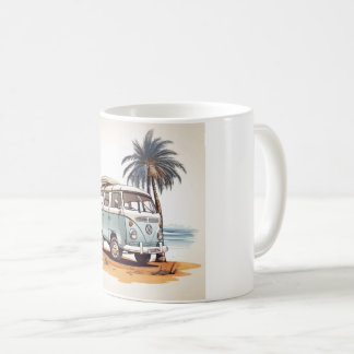 Beach Vibes Kombi Mug - Retro Surfing Serenity Koffiemok