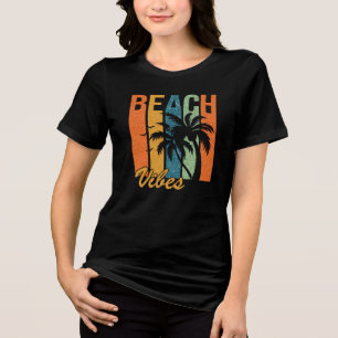 Beach Vibes Retro Zomer Zwart T-shirt