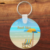 Beach Vibes Sleutelhanger, Basic Button Sleutelhan Sleutelhanger (Voorkant)