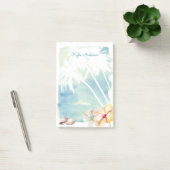 Beach Vibes Tropische Waterverf | Gepersonaliseerd Post-it® Notes (Kantoor)
