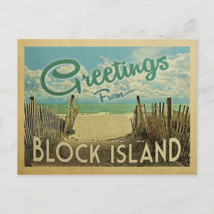 Beach Vintage Travel Briefkaart