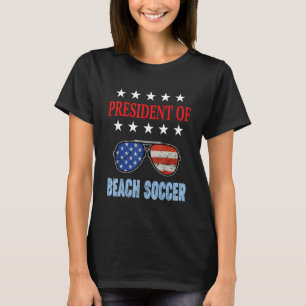 Beach Voetbal Accessoires USA Flag Beach Gezegde T-shirt