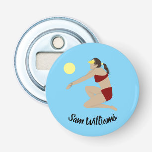 Beach Volleyball Button Flesopener