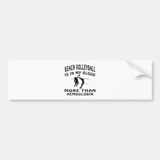 Beach Volleyball-design Bumpersticker (Voorkant)