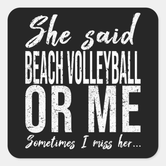 Beach Volleyball grappig cadeauidee Vierkante Sticker (Voorkant)