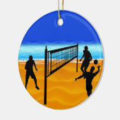 Beach Volleyball Keramisch Ornament (Links)