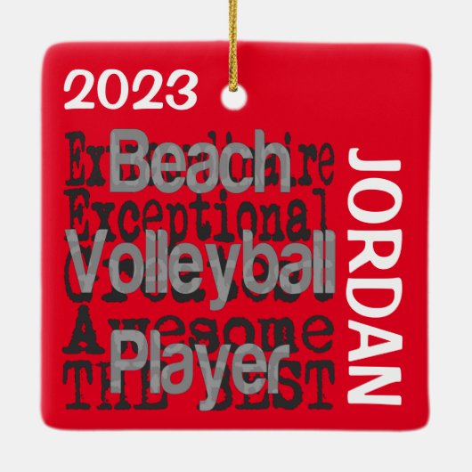 Beach Volleyball Player Extraordinaire CUSTOM Keramisch Ornament (Achterkant)