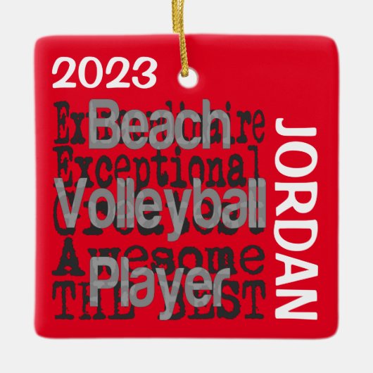 Beach Volleyball Player Extraordinaire CUSTOM Keramisch Ornament (Voorkant)