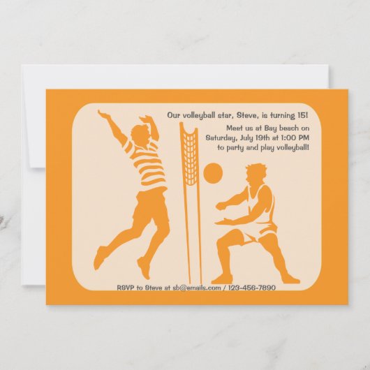 Beach Volleyball Uitnodiging (Voorkant)