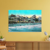 Beach voor het Bath House, Long Beach Canvas Afdruk (Insitu (Woonkamer))