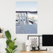 Beach voorzitter op Balcony Poster (Thuiskantoor)