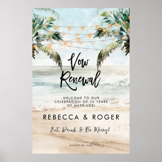 beach vow renouvellement party affiche d'accueil (Devant)