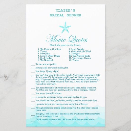 Beach Vrijgezellenfeest Game, Nautical, Mermaid (Voorkant)