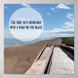 Beach Walking Soul Refreshend Poster