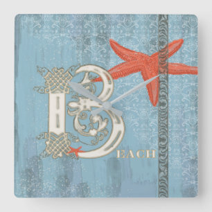 BEACH - Wall Clock Vierkante Klok