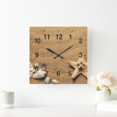 Beach Wall Clock Vierkante Klok (Huis)