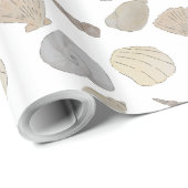 Beach Waterverf Art Sea Shells Cadeaupapier (Rol Hoek)