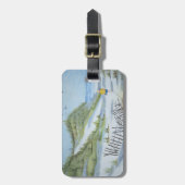 Beach waterverf bagagelabel (Voorkant verticaal)