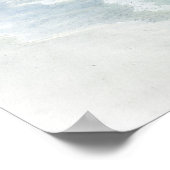 Beach Waterverf - Blauwgroen kustblauwe golven Poster (Hoek)