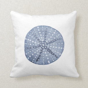 Beach Waterverf Blue Zee Urchin Sierkussen