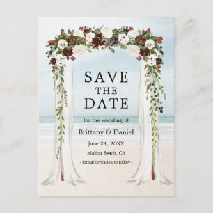 Beach Waterverf Boho Floral Aankondigingskaart