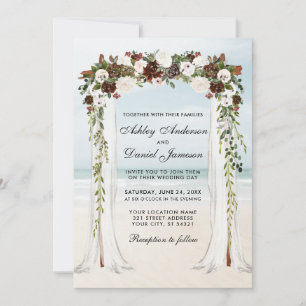 Beach Waterverf Boho Floral Kaart