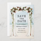 Beach Waterverf Boho Floral Save The Date (Voorkant / Achterkant)