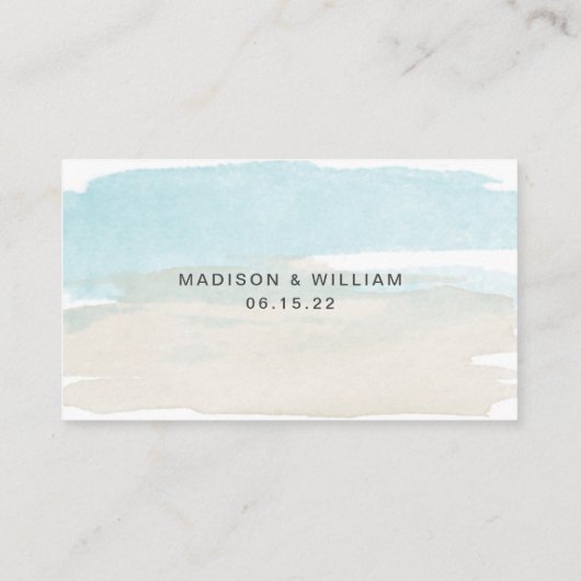 Beach Waterverf bruiloft Rsvp-website Informatiekaartje (Achterkant)