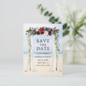 Beach Waterverf Floral Aankondigingskaart (Staand voorkant)