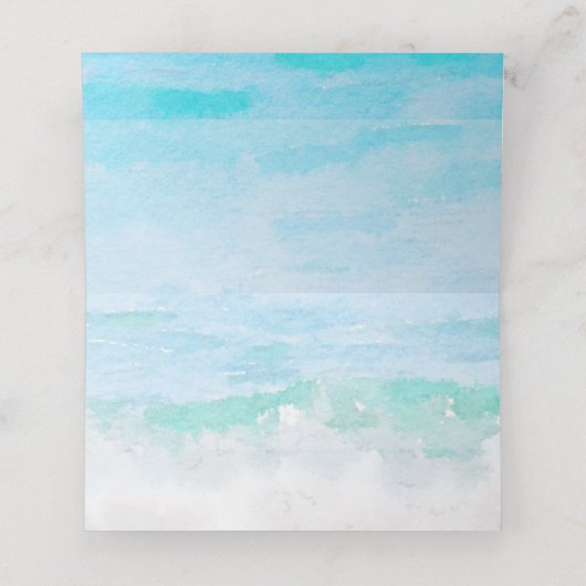 Beach Waterverf Place Card (Binnenkant ongevouwen)