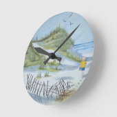 Beach waterverf ronde klok (Hoek)