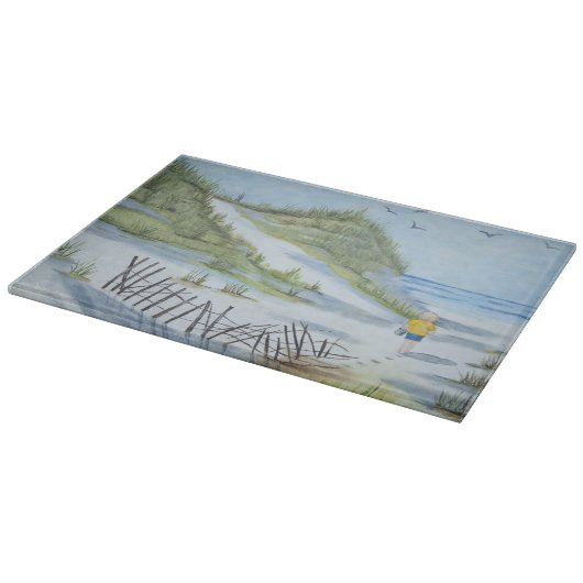 Beach waterverf snijplank (Hoek)