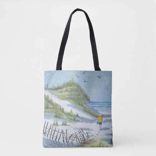 Beach waterverf tote bag (Voorkant)